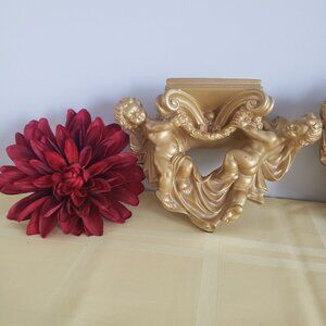 Wall Art Angel Cherub shelf - Great Detail - Set of 2 $75